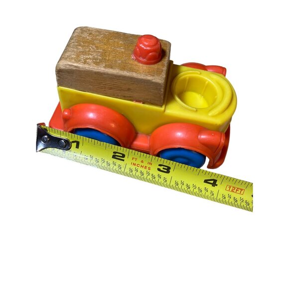 Mattel Preschool Power Putt Putt Fire Engine Rescue Vehicle Wood Plastic 1975 - Picture 10 of 10